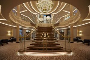 SS Splendor Atrium Staircase - Sarasota Travel Agent